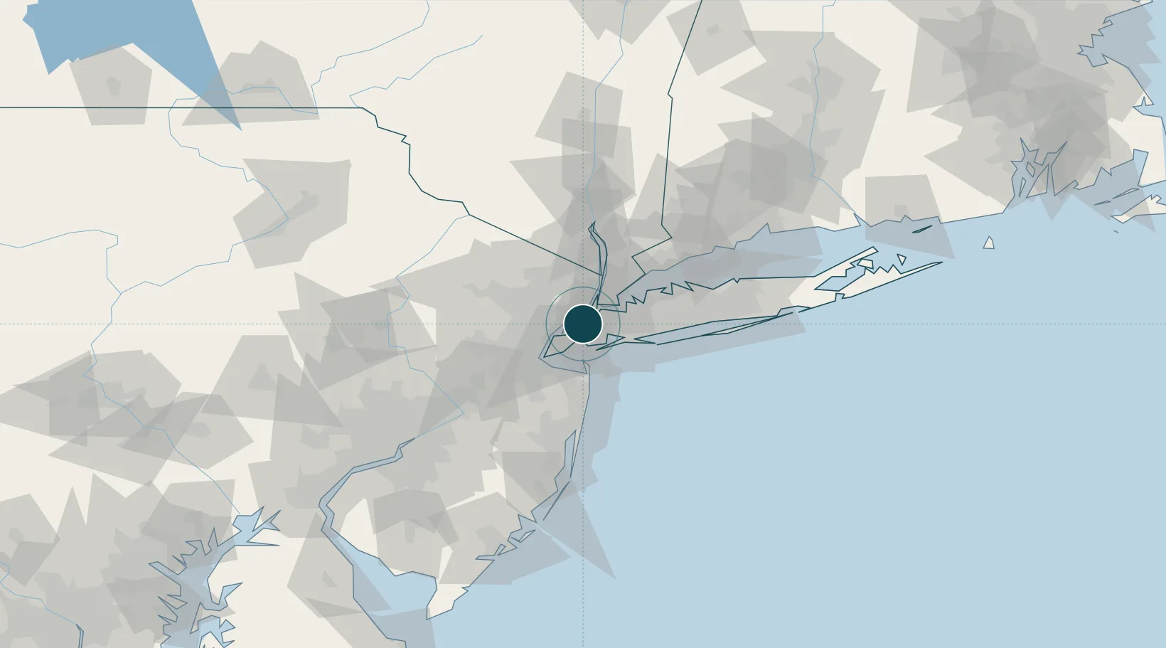 Mapa bazowa Natural Earth lokalizująca port z wyraźnym rozdzieleniem morza i lądu
